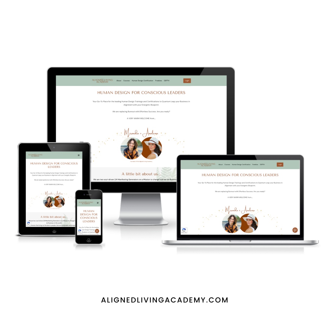 Aligned Living Academy - Human Design Certification Website Mockups on different devices